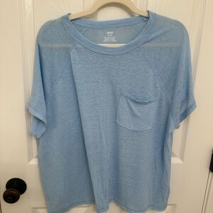 Aerie Soft Blue Tee with Pocket